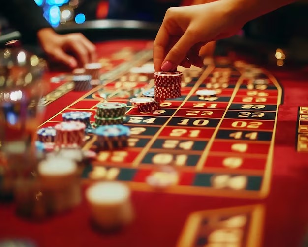 Live Blackjack table with multi-camera view showing dealer hand and chip placement